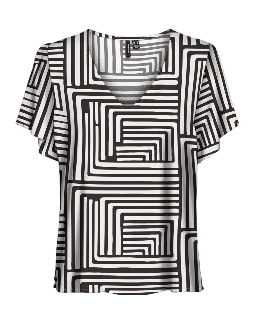 "Vero Moda "VMEASY JOY" TOP GEOMETRICO Nero"