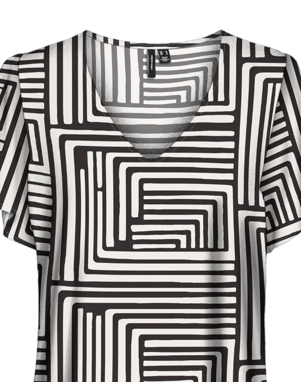 "Vero Moda "VMEASY JOY" TOP GEOMETRICO Nero"