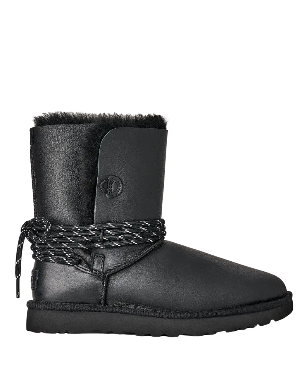 Ugg STIVALE CLASSIC BAILEY TIE LEATHER Nero