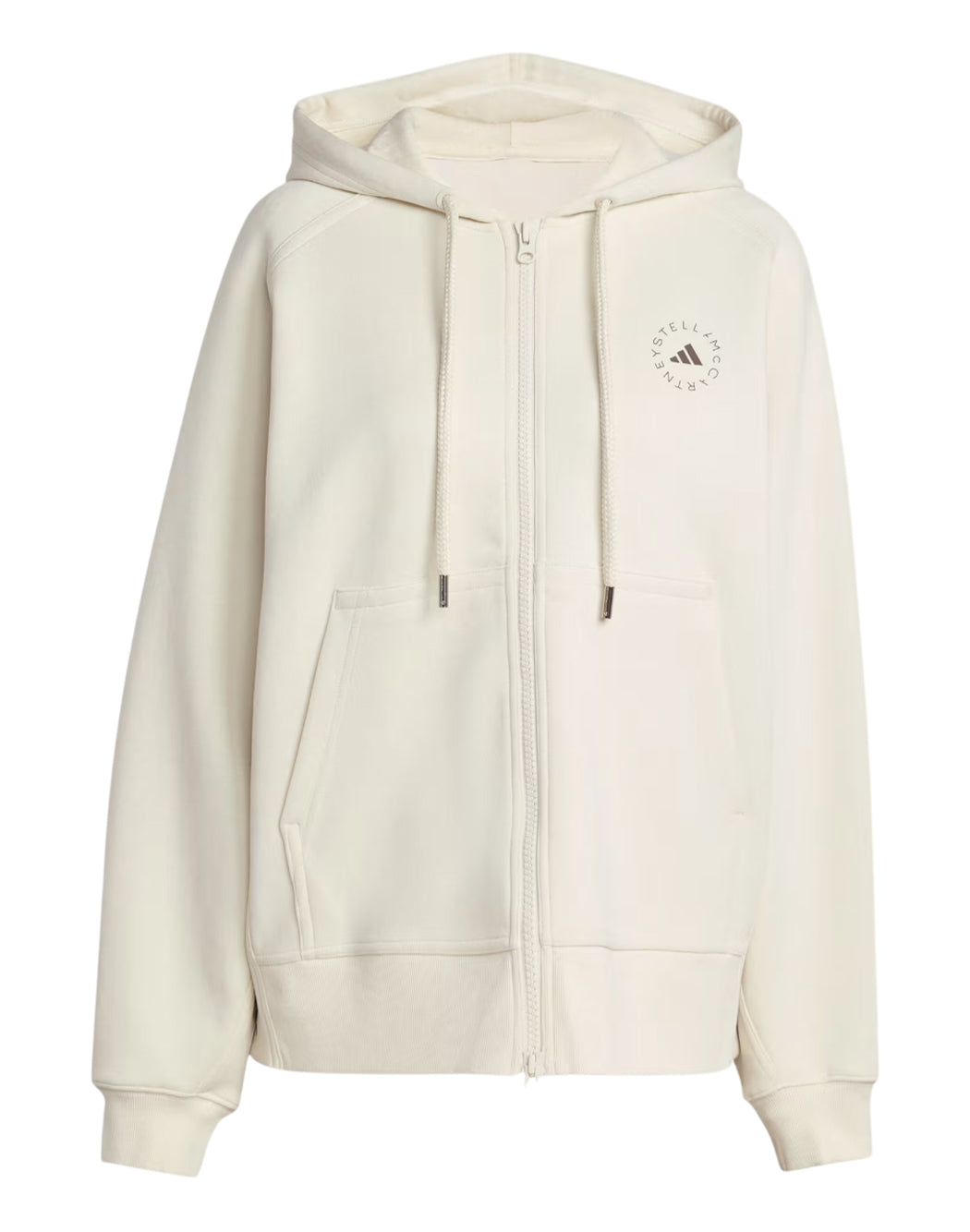 Adidas By Stella Mccartney FELPA FULL ZIP CON CAPPUCCIO Neutro