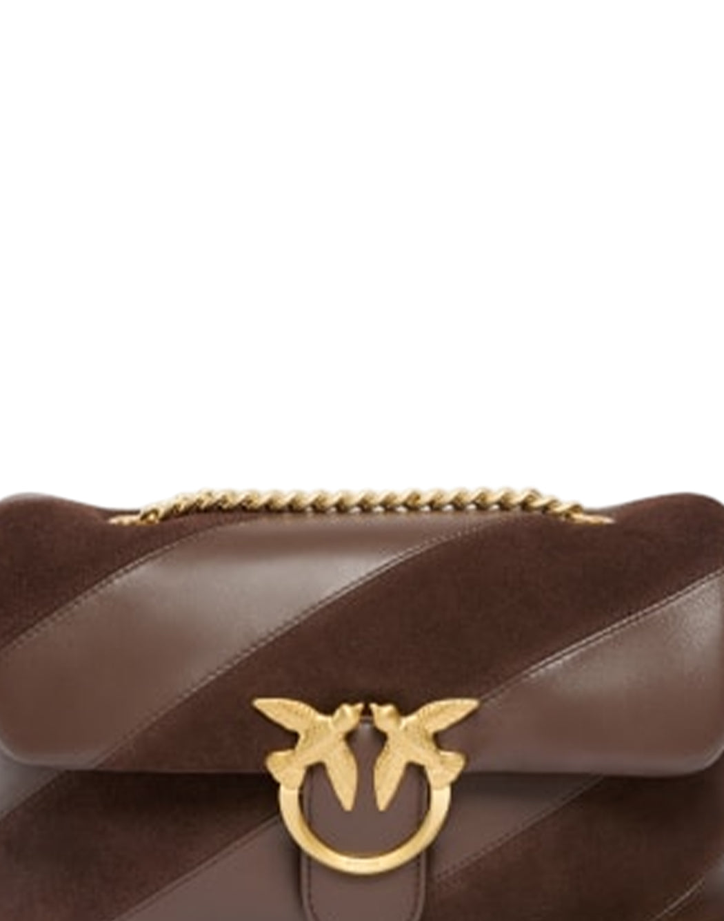 "Pinko BORSA "LOVE PUFF" IN DOPPIA PELLE Marrone"