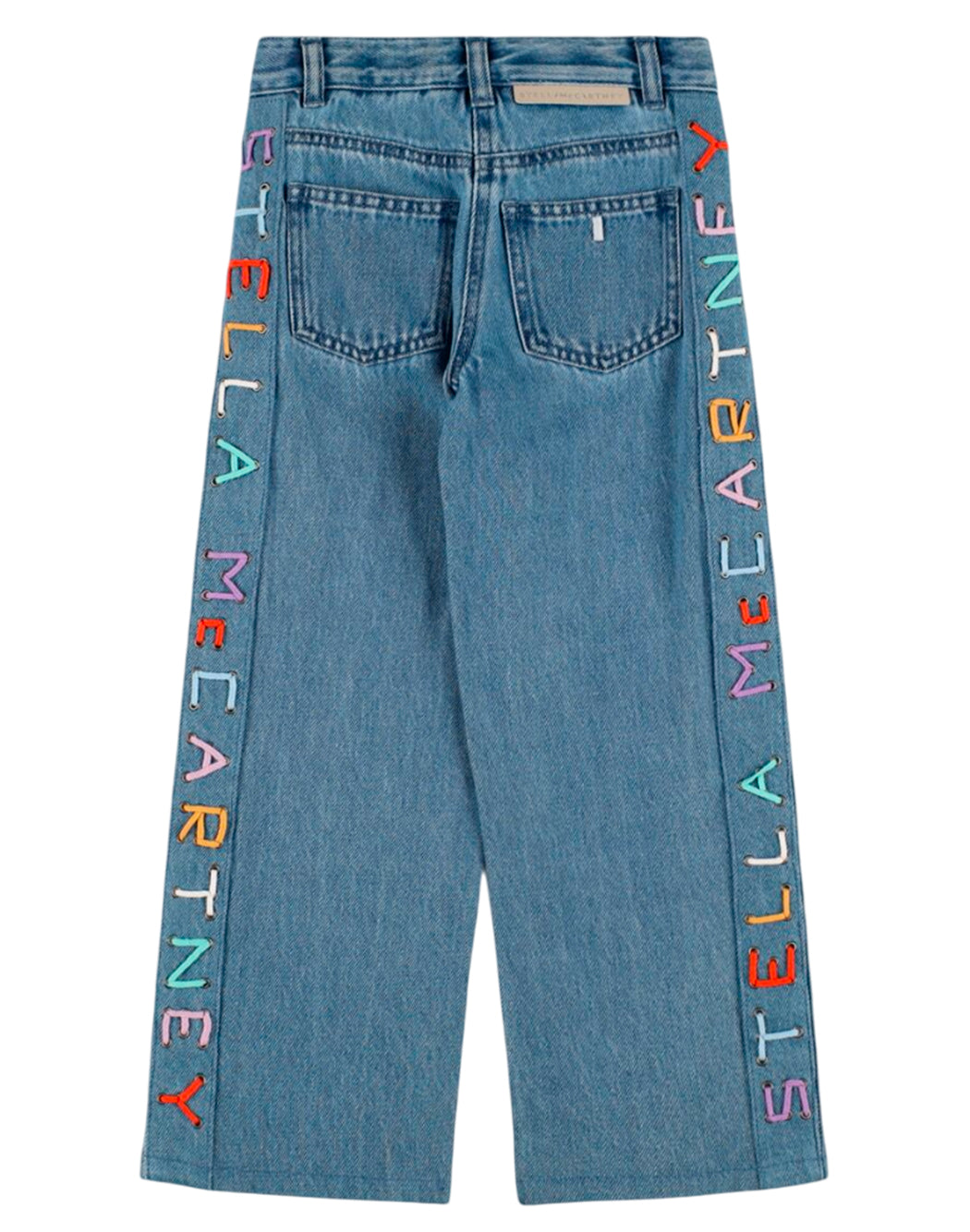 Stella Mccartney Kids JEANS CON LOGO MULTICOLOR Blu