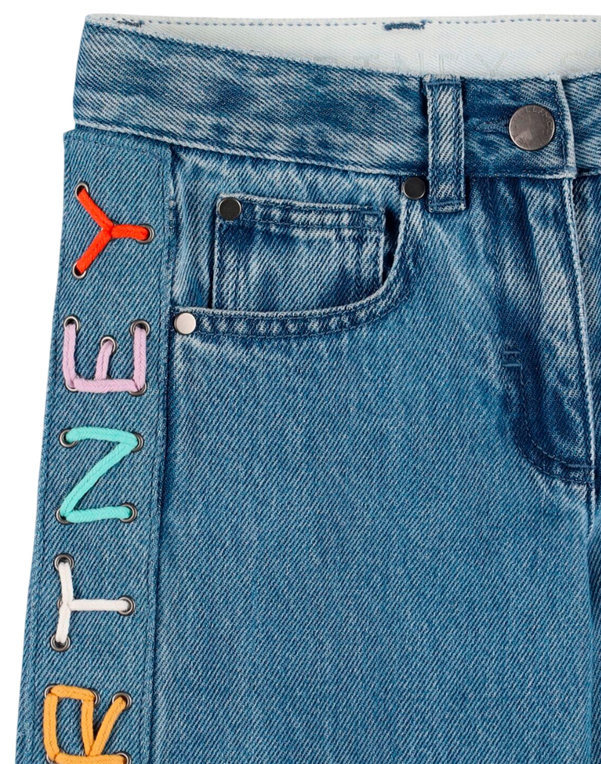 Stella Mccartney Kids JEANS CON LOGO MULTICOLOR Blu