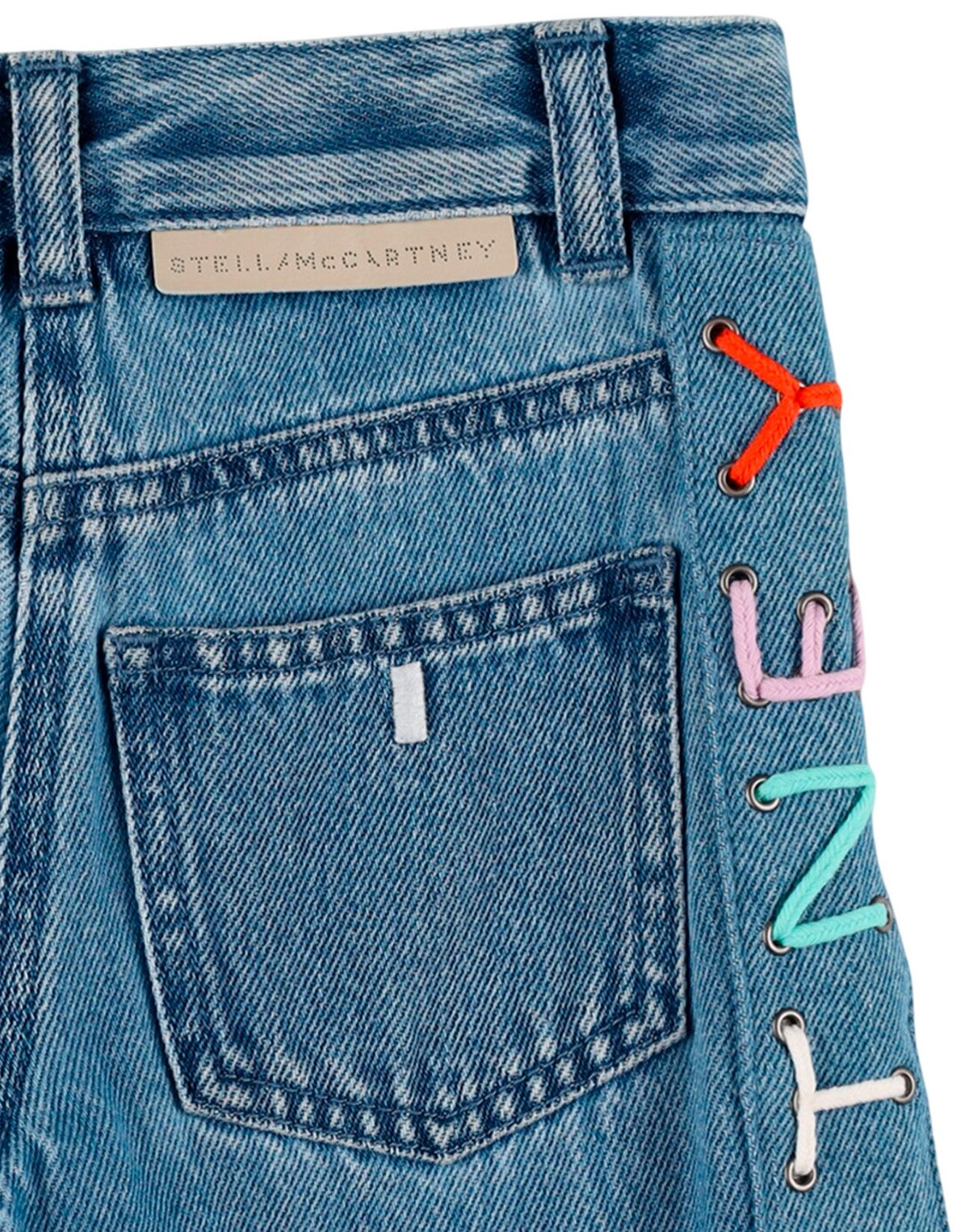 Stella Mccartney Kids JEANS CON LOGO MULTICOLOR Blu