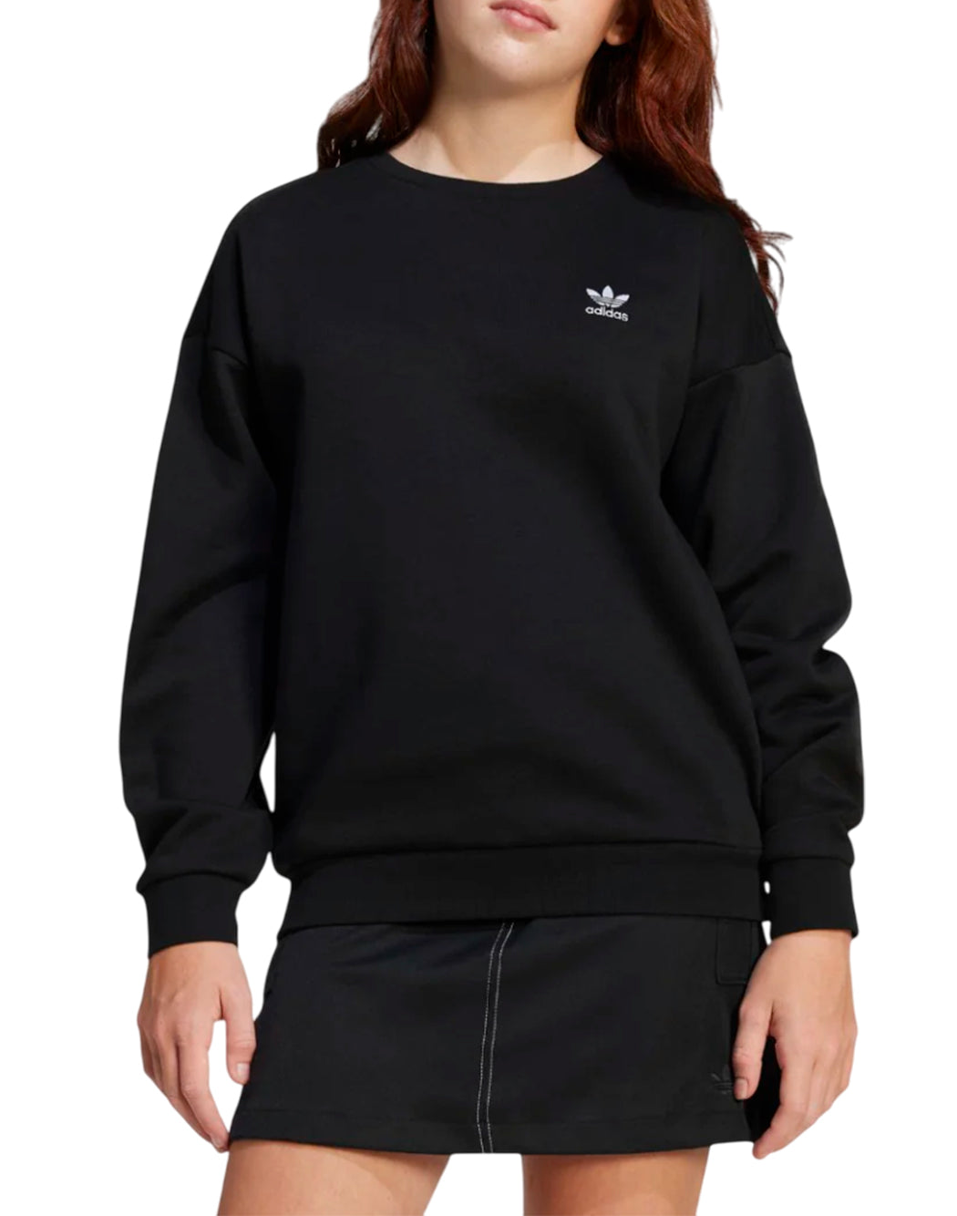 Adidas FELPA CON MINI LOGO Nero