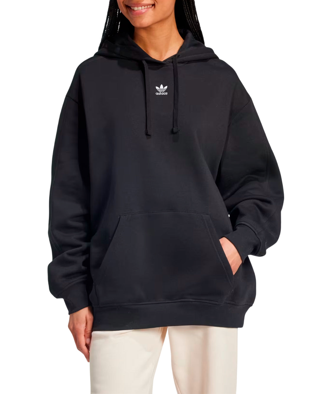 Adidas FELPA CON CAPPUCCIO CON MINI LOGO Nero
