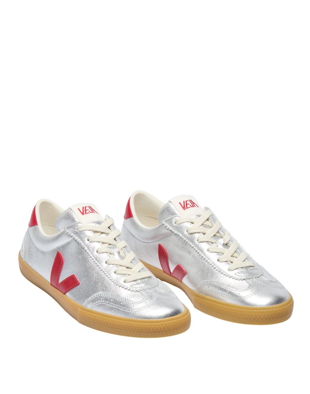 "Veja SNEAKERS "VOLLEY LEATHER PEPPER" Argento"