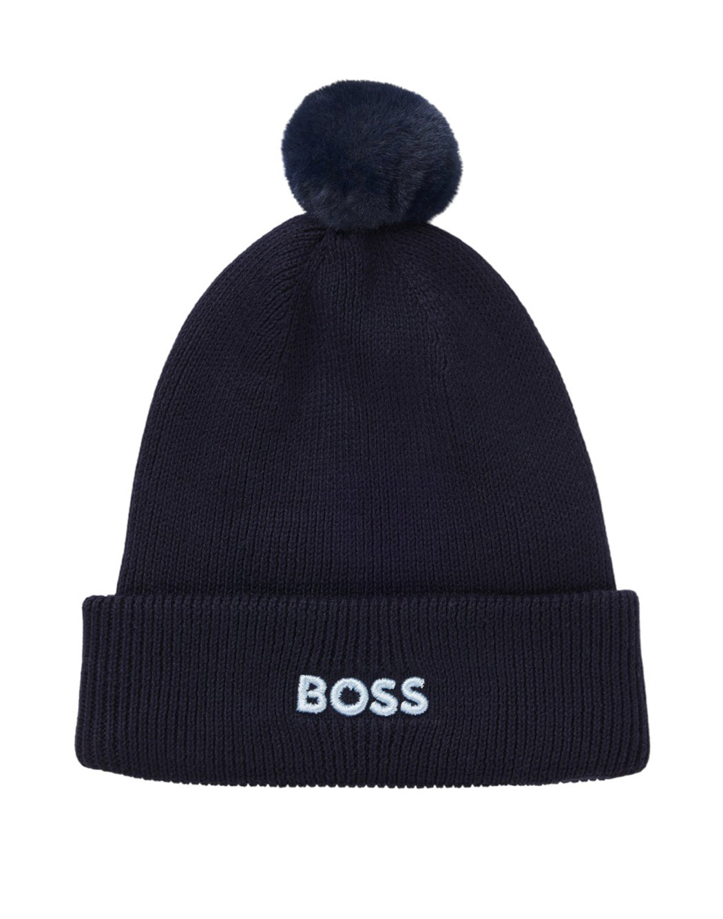 Boss BERRETTO CON LOGO E POMPON Blu