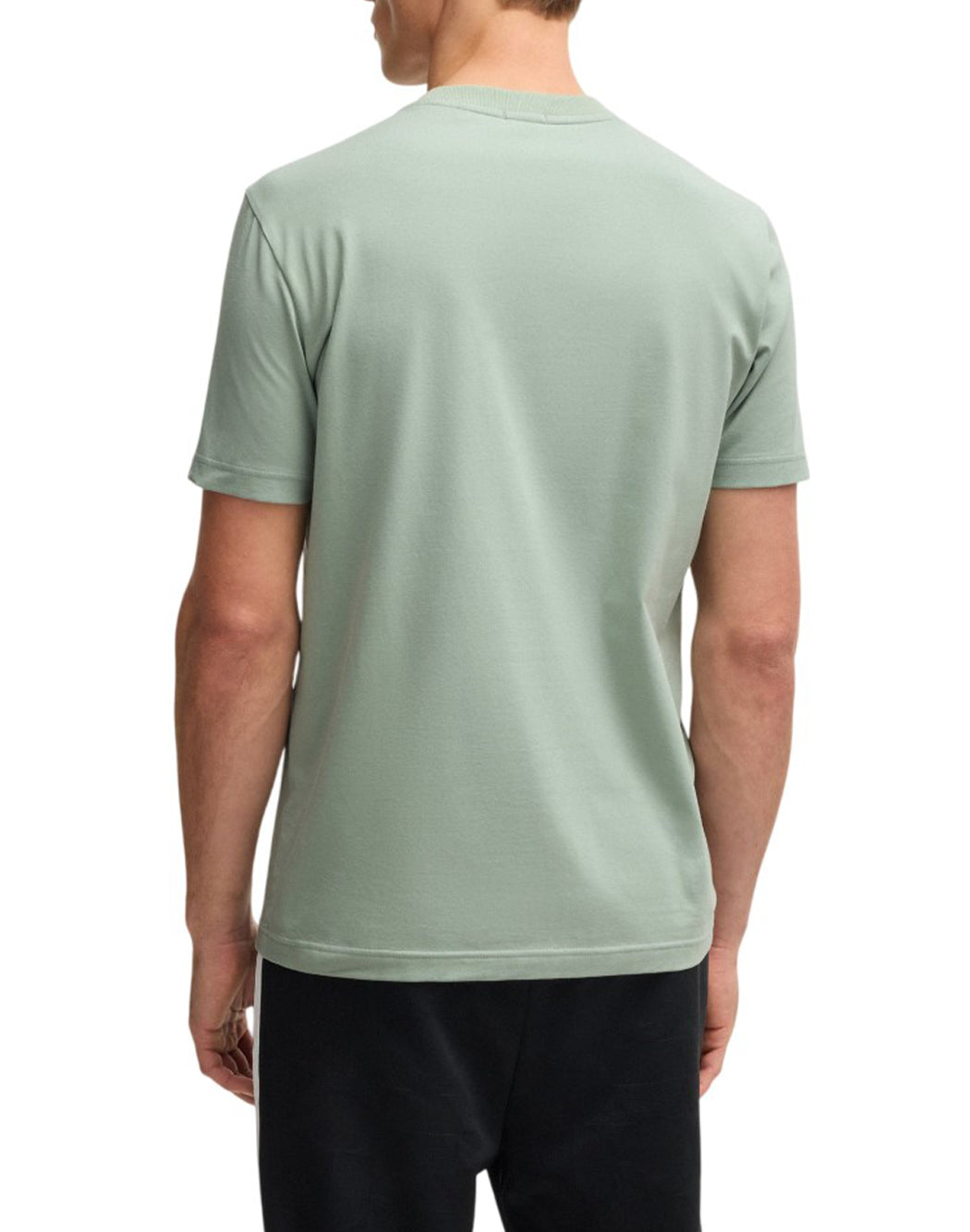Boss T SHIRT CON LOGO A CONTRASTO Verde
