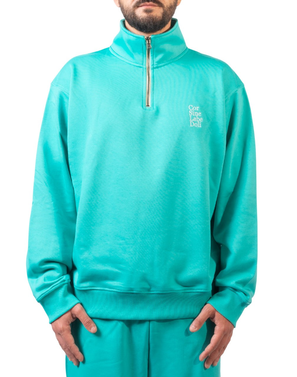 Corsinelabedoli FELPA CON ZIP Azzurro