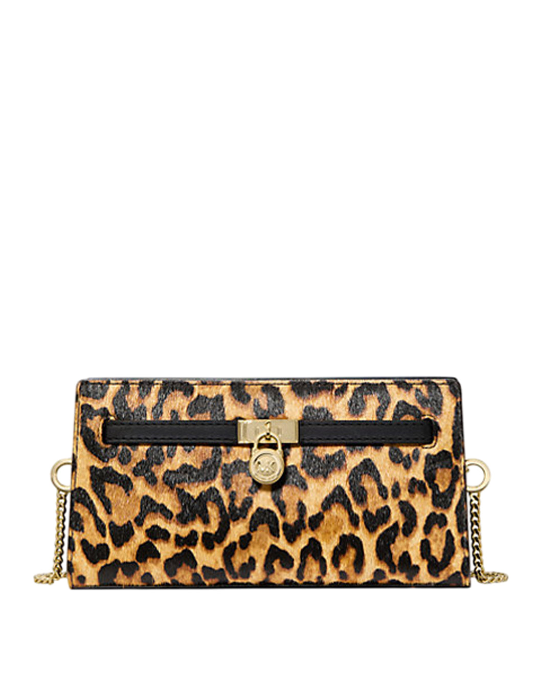 "Michael Kors BORSA "HAMILTON MODERNE" LEOPARDATA Oro"