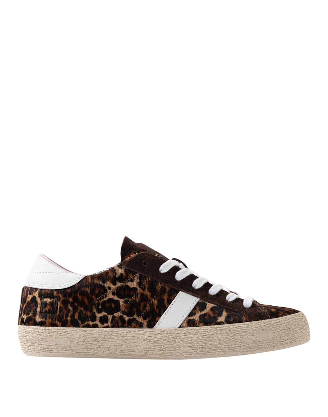 "D.a.t.e. SNEAKER "HILL LOW LEOPARD" Marrone"