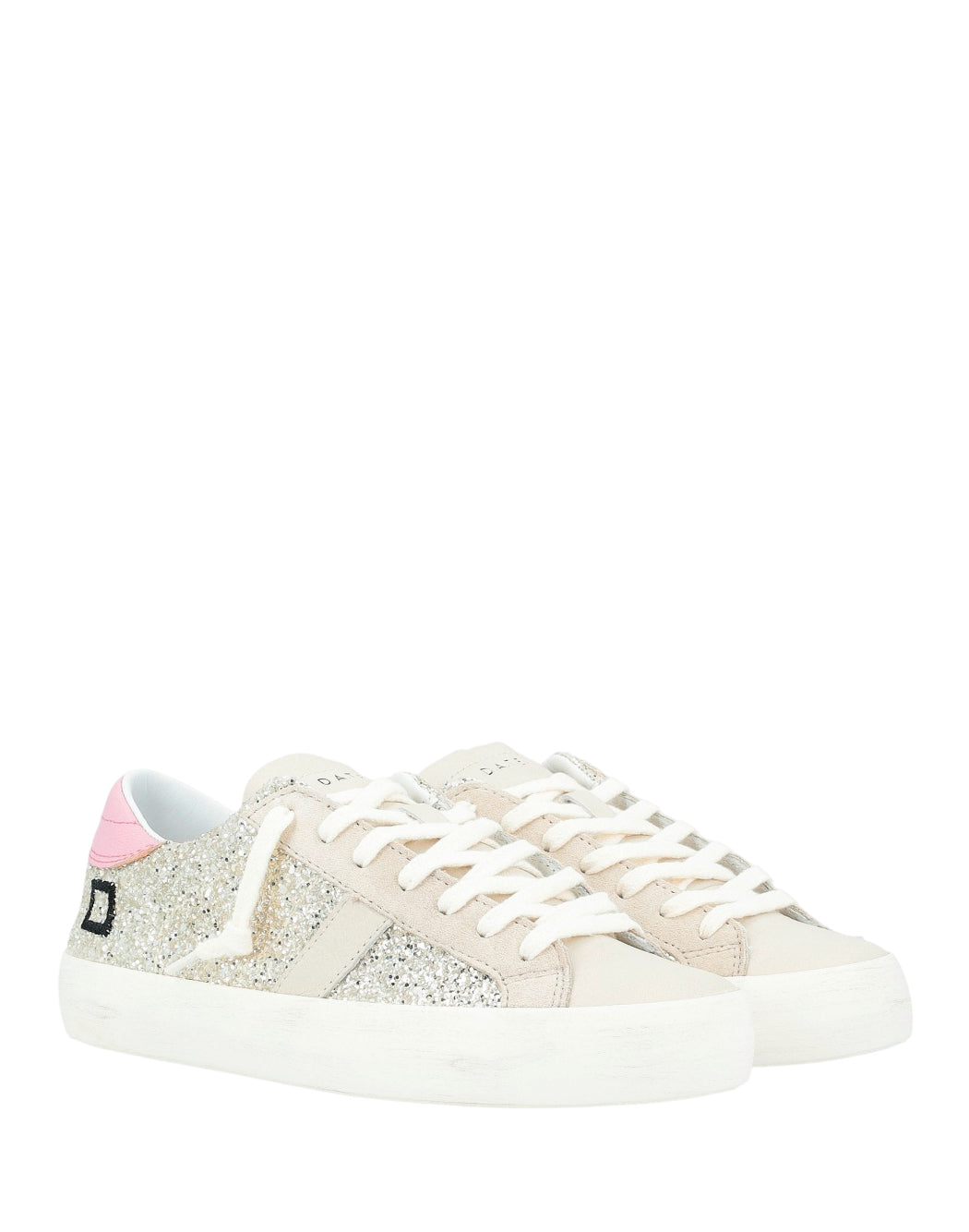 "D.a.t.e. SNEAKER "HILL LOW GLITTER" Argento"