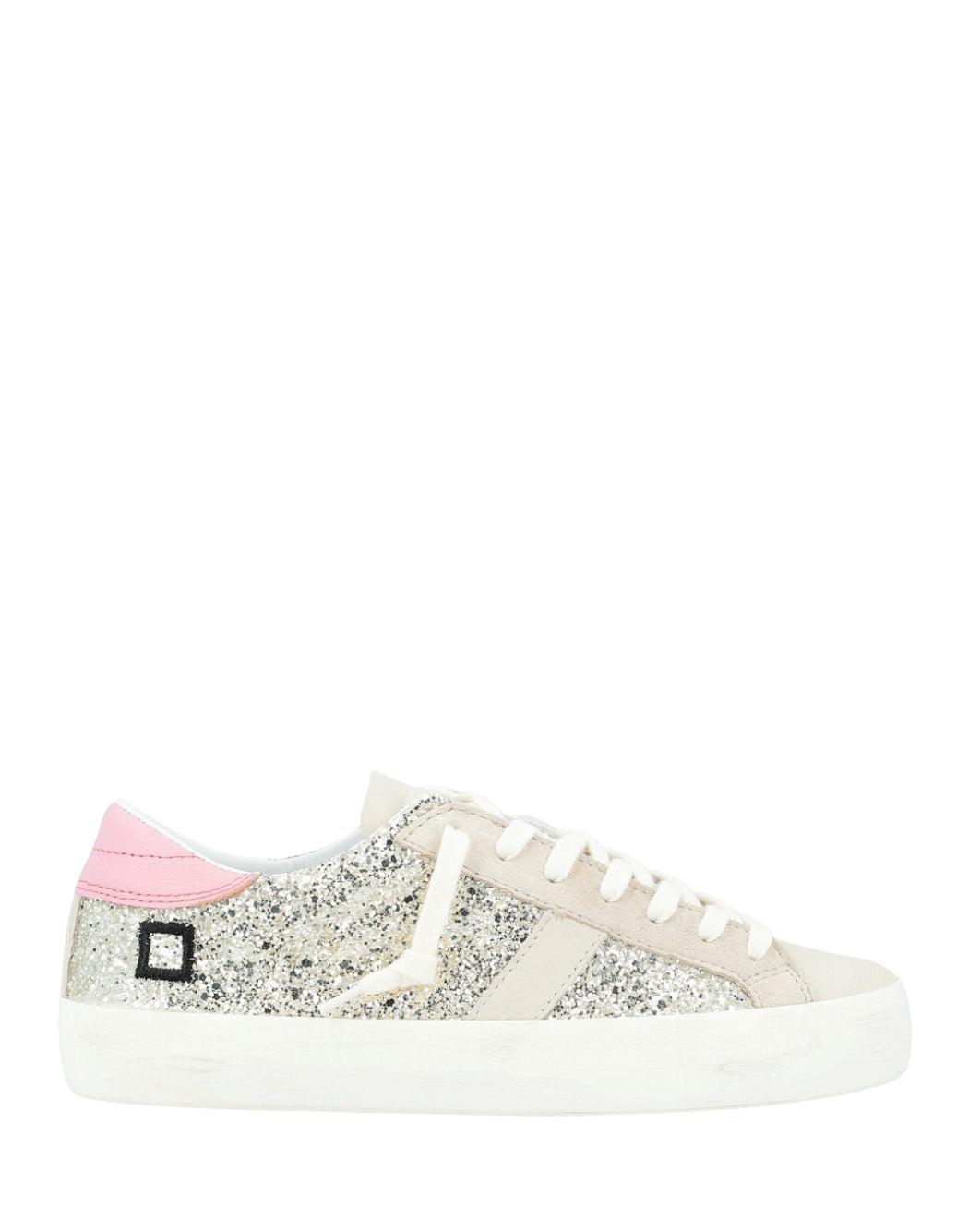 "D.a.t.e. SNEAKER "HILL LOW GLITTER" Argento"