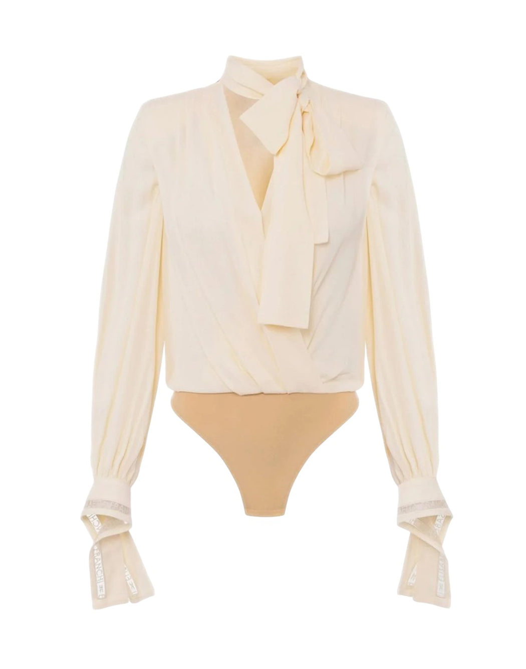 Elisabetta Franchi CAMICIA BODY CON COLLO FOULARD Neutro