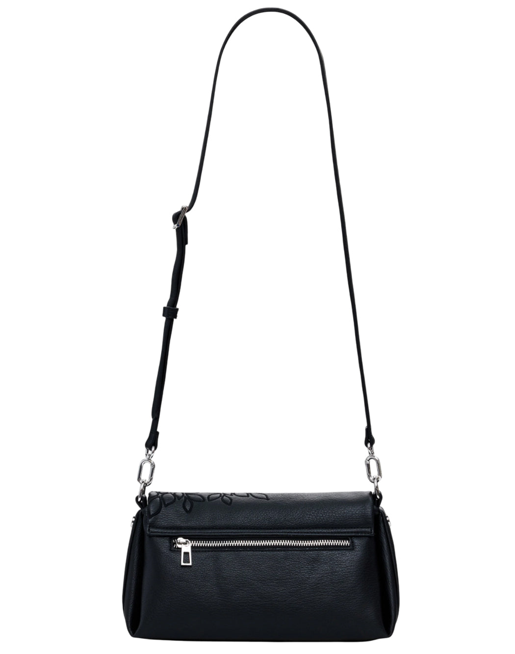 Desigual BORSA MEDIUM IN SIMILPELLE RICAMATA Nero