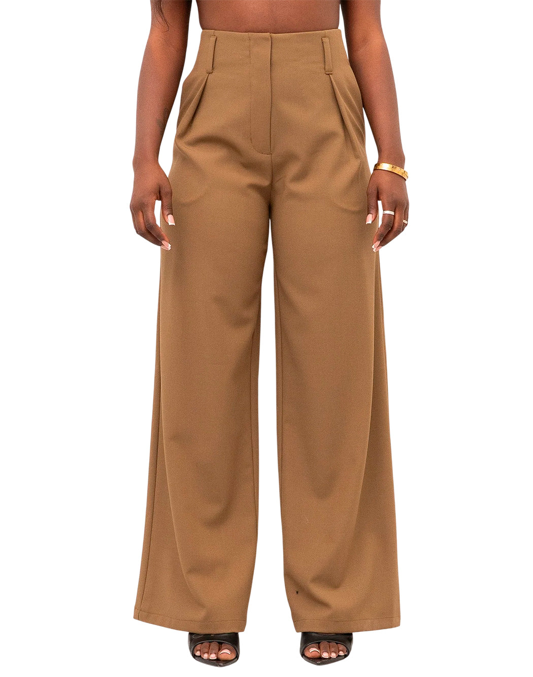 Eleh Pantaloni cropped da Donna Eleh, colore Marrone Marrone
