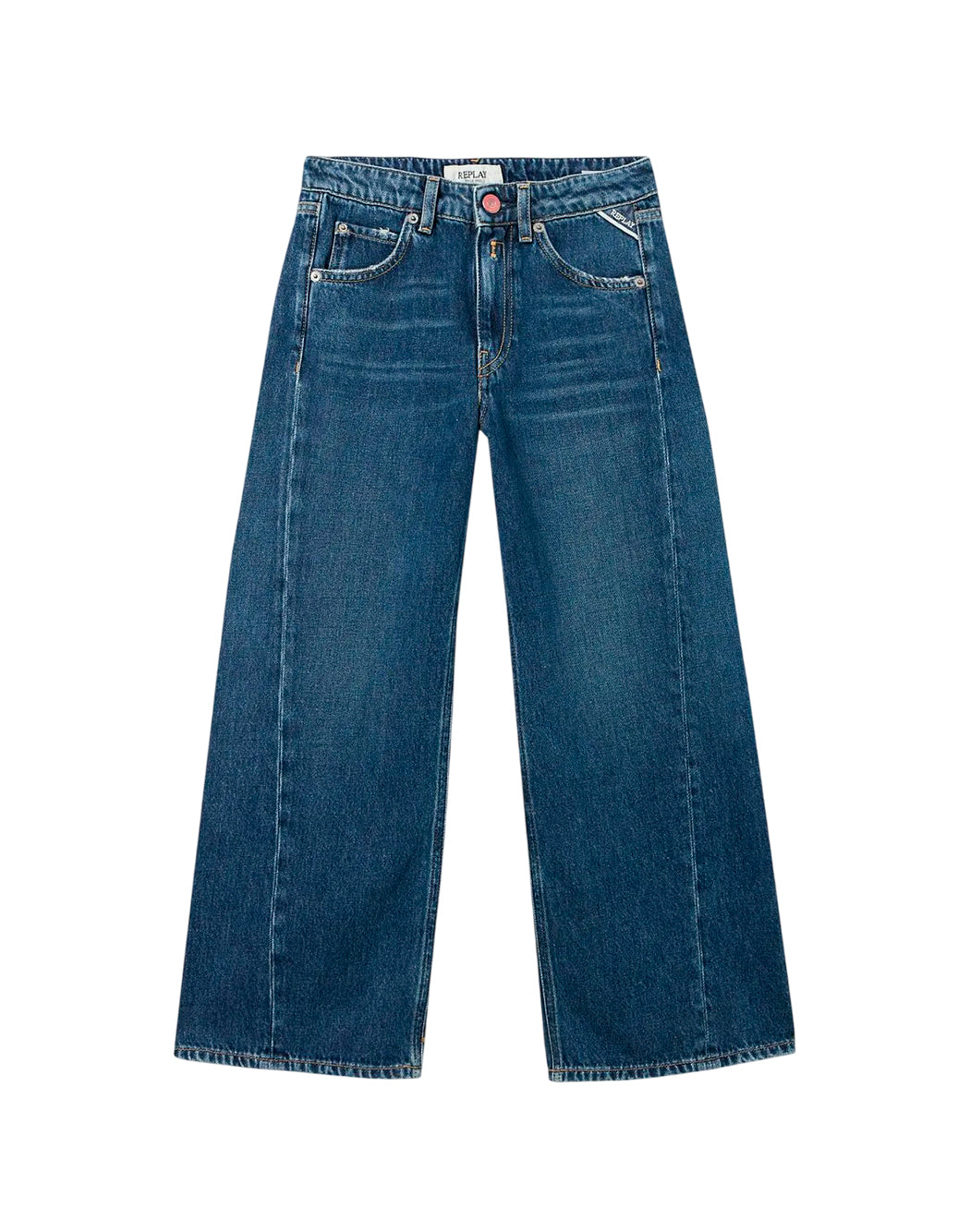Replay Jeans gamba larga da Bambina Replay, colore Blu Blu