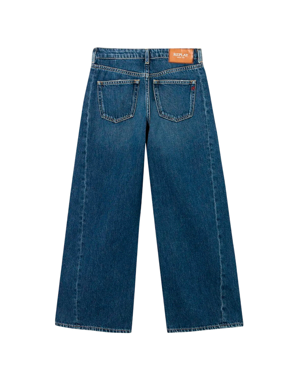 Replay Jeans gamba larga da Bambina Replay, colore Blu Blu