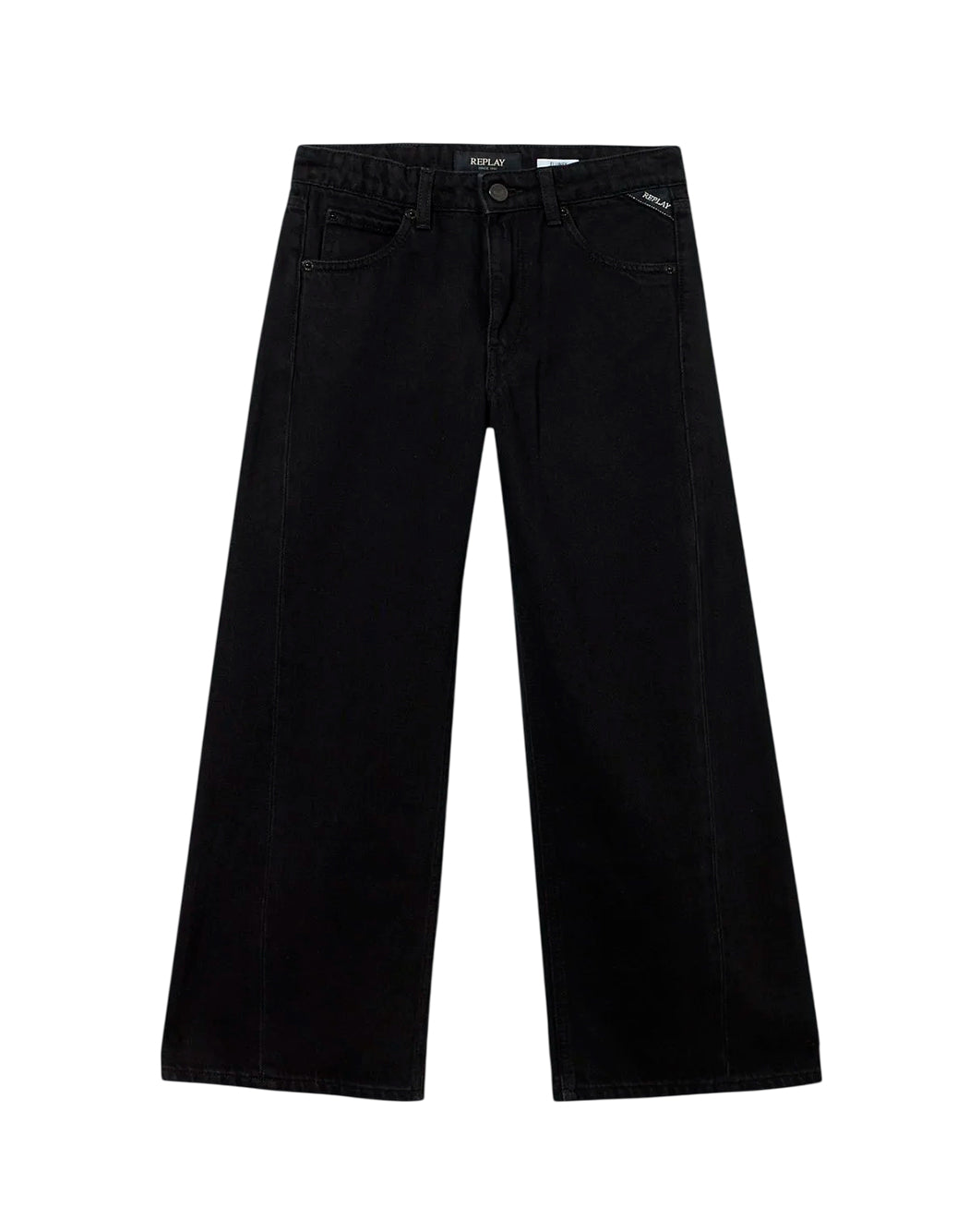 Replay Jeans gamba larga da Bambina Replay, colore Nero Nero