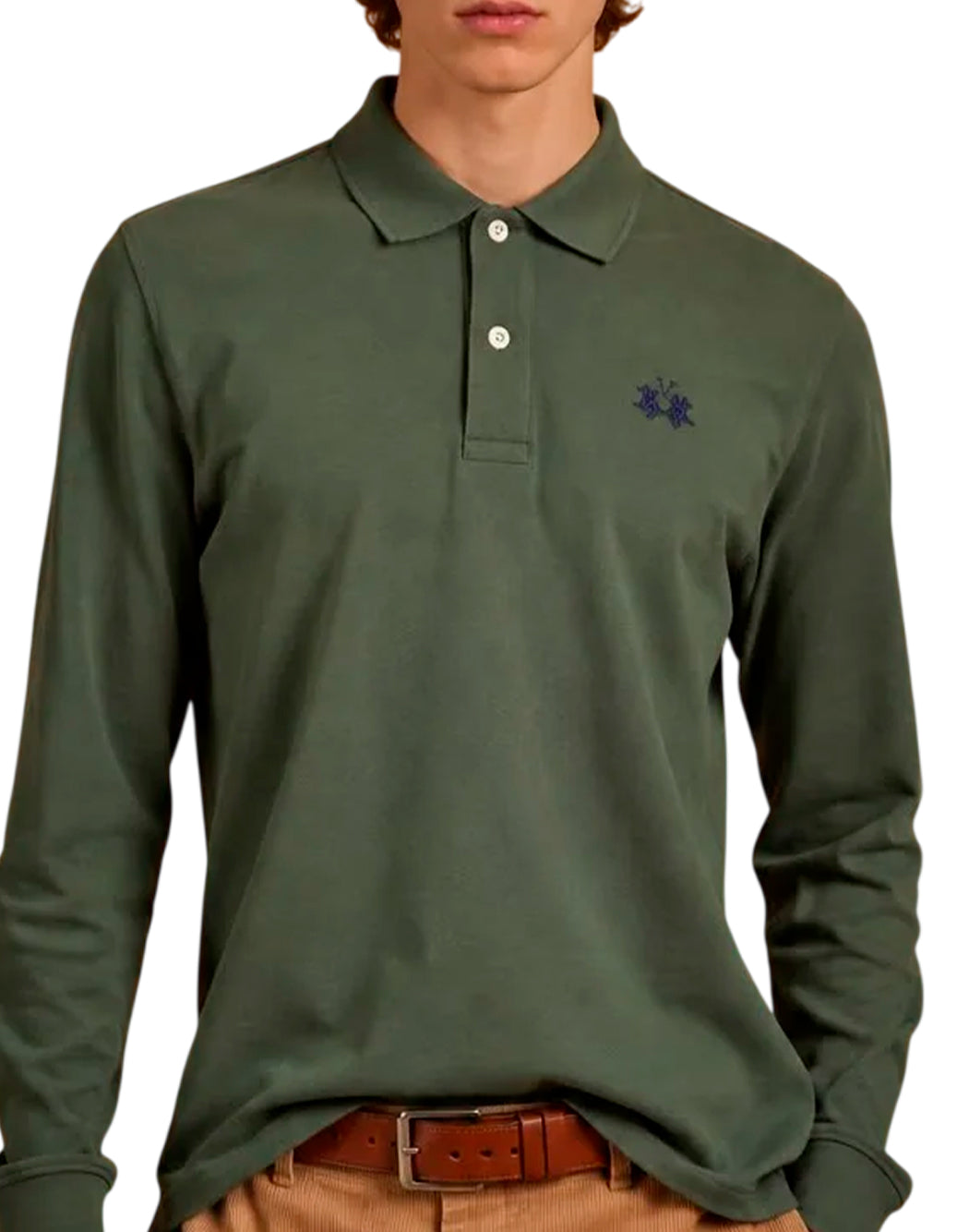 La Martina Polo maniche lunghe da Uomo La martina, colore Verde Verde