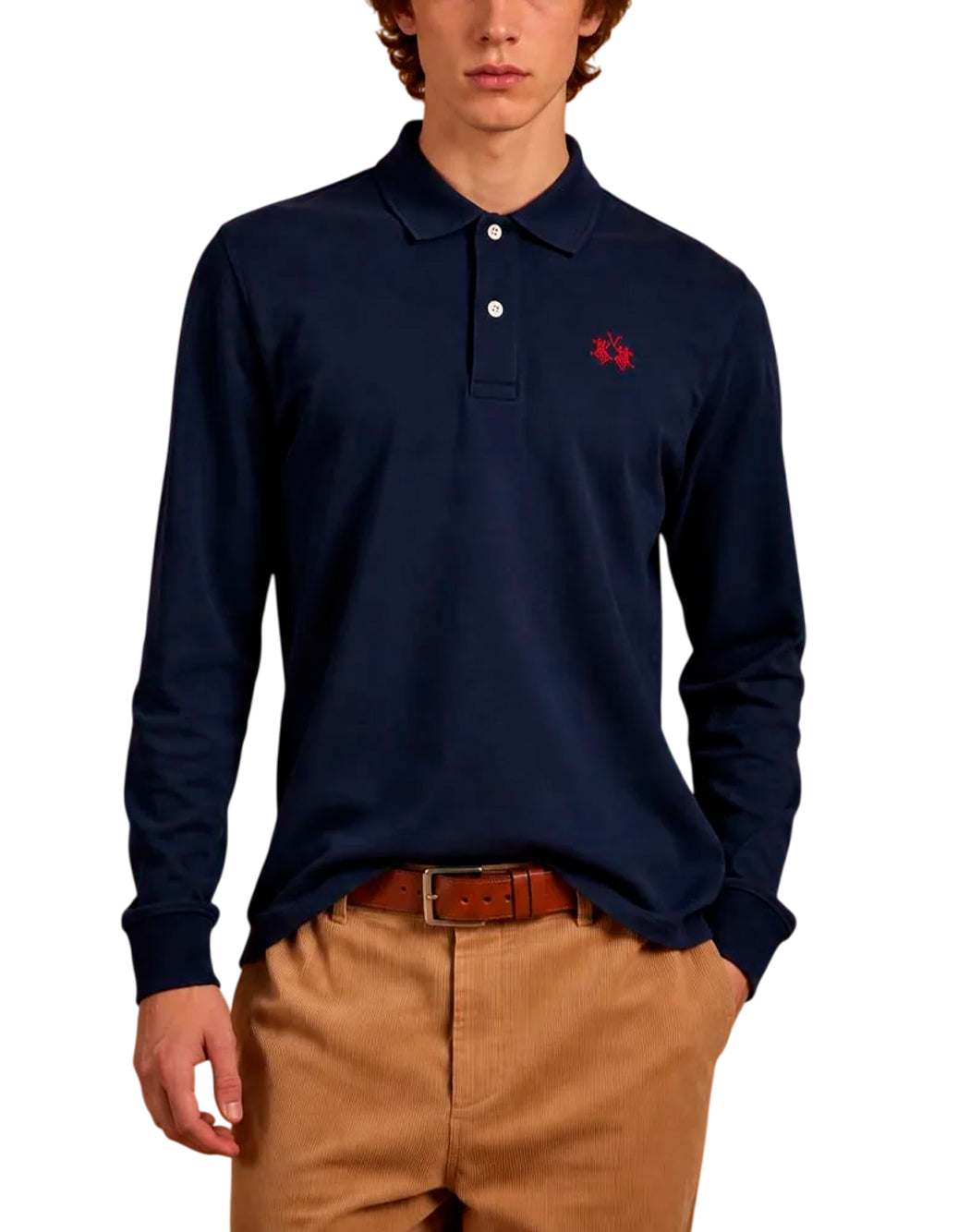 La Martina Polo maniche lunghe da Uomo La martina, colore Blu Blu