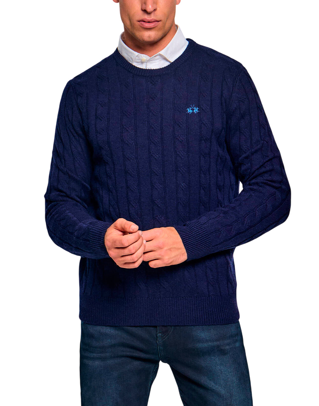 La Martina Maglie girocollo da Uomo La martina, colore Blu Blu