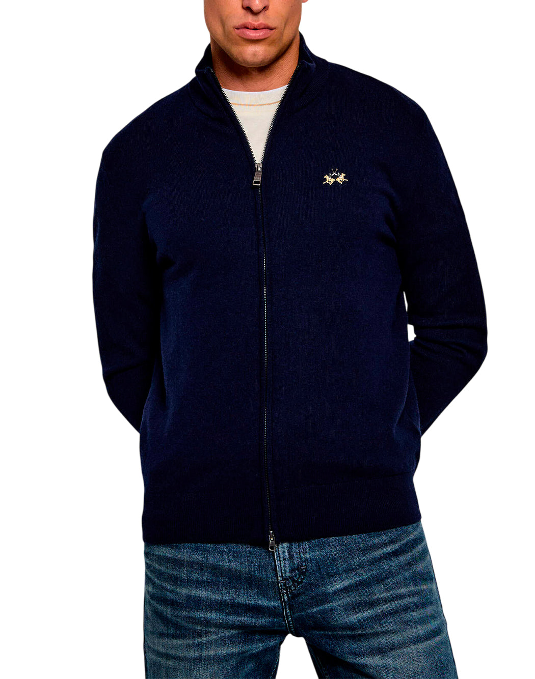 La Martina Cardigan e giacche in maglia da Uomo La martina, colore Blu Blu
