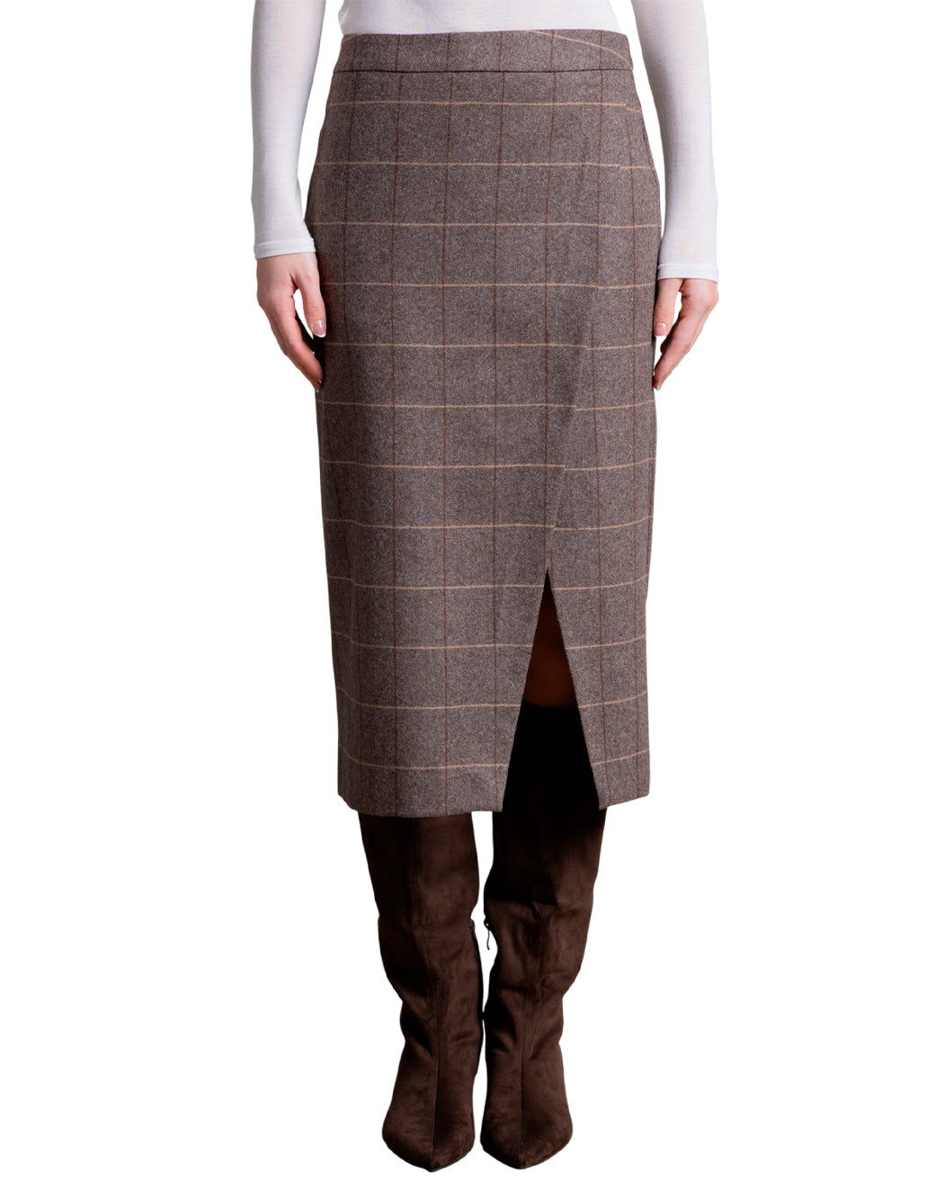 Icona Gonne midi da Donna Icona, colore Marrone Marrone