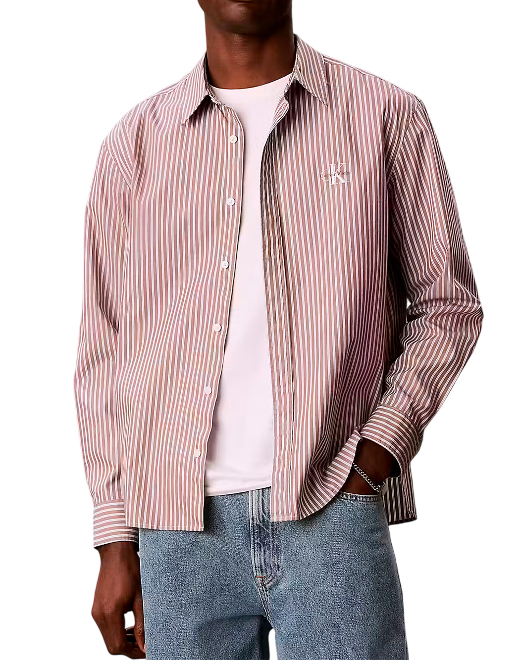 Calvin Klein Jeans Camicie casual da Uomo Calvin klein jeans, colore Grigio Grigio