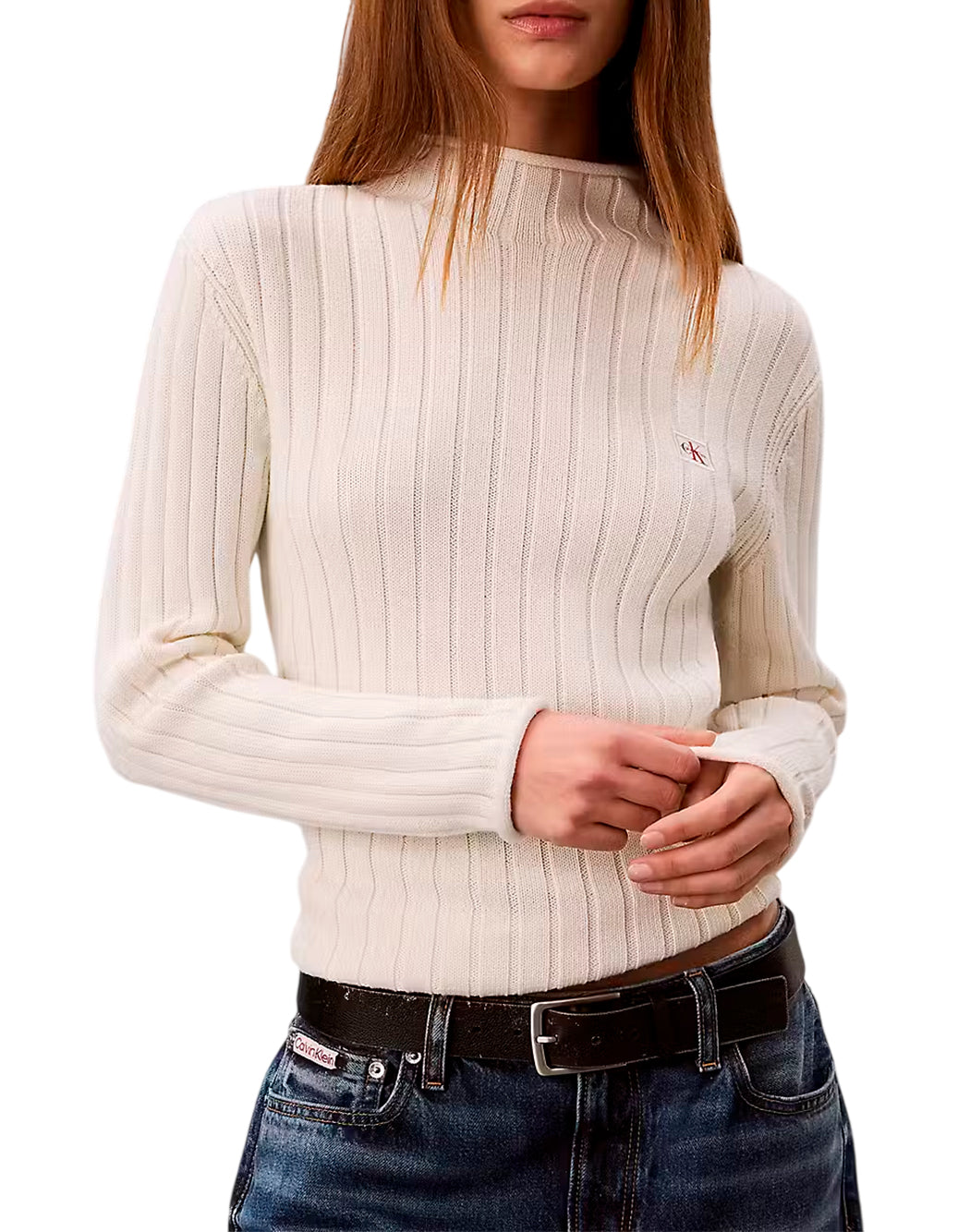 Calvin Klein Jeans Maglie collo alto da Donna Calvin klein jeans, colore Bianco Bianco