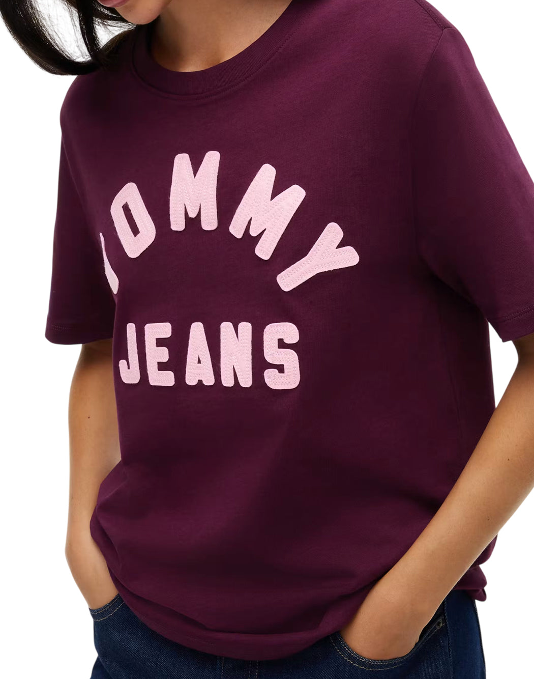 Tommy Hilfiger Jeans T-SHIRT CON STAMPA A CONTRASTO Rosso