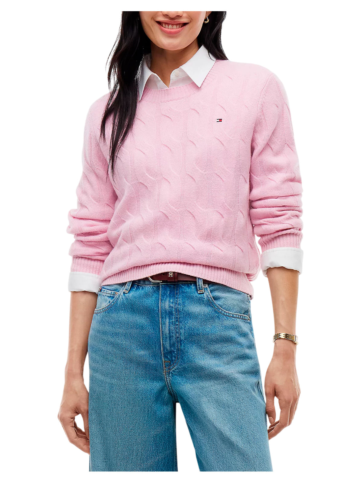 Tommy Hilfiger Maglie girocollo da Donna Tommy hilfiger, colore Rosa Rosa
