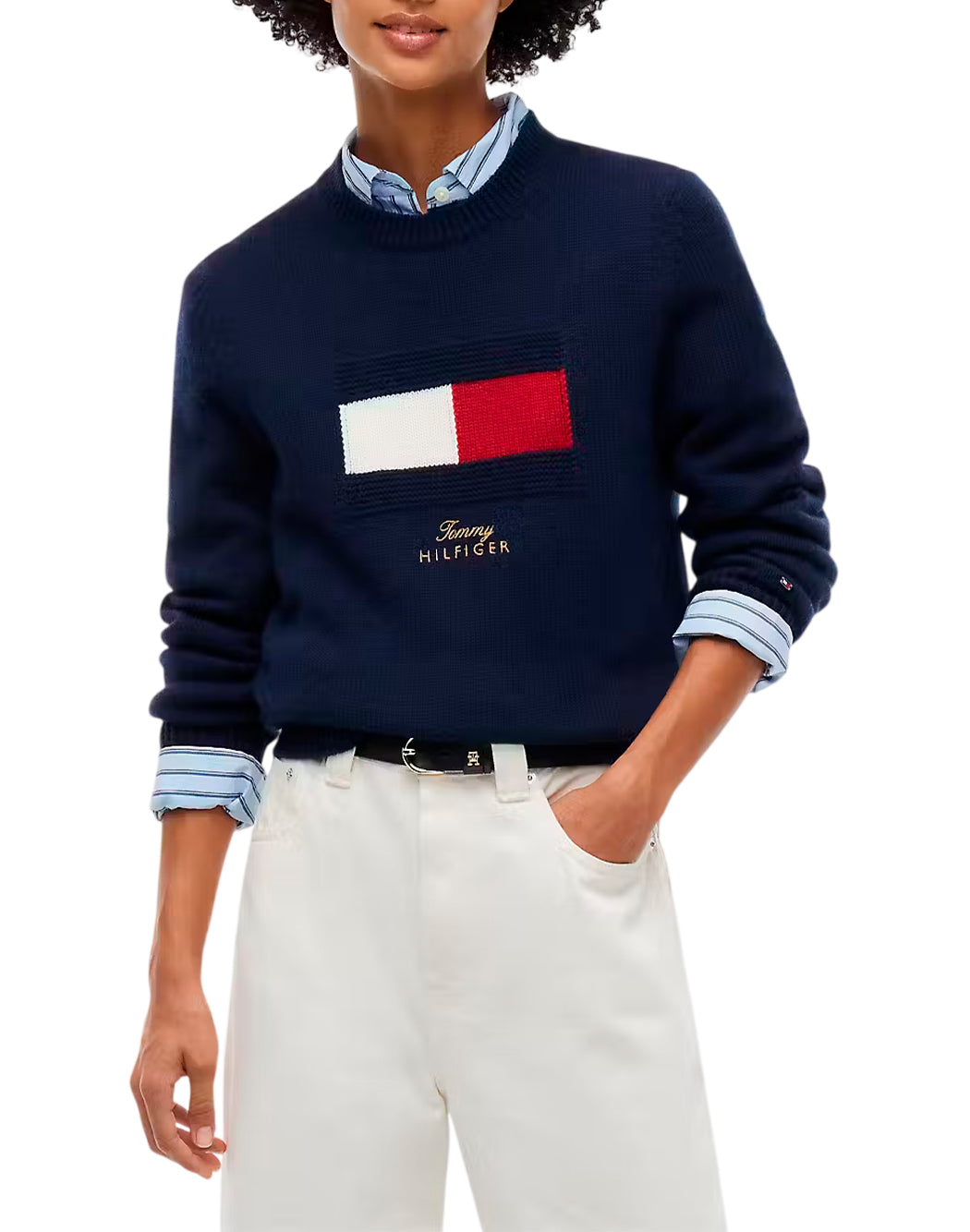 Tommy Hilfiger Maglie girocollo da Donna Tommy hilfiger, colore Blu Blu