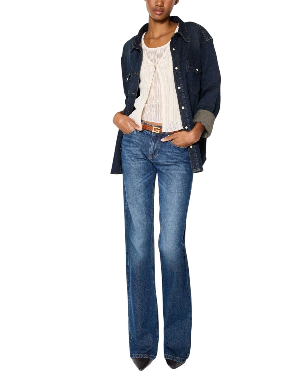 Guess Jeans slim da Donna Guess, colore Blu Blu