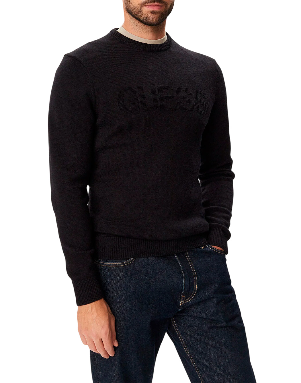 Guess Felpe girocollo da Uomo Guess, colore Nero Nero