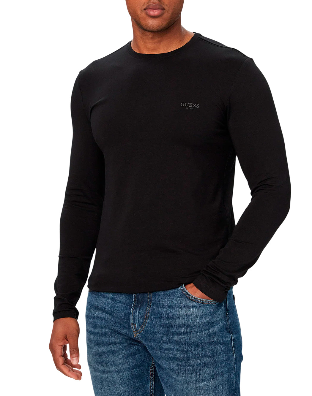 Guess T-shirt maniche lunghe da Uomo Guess, colore Nero Nero