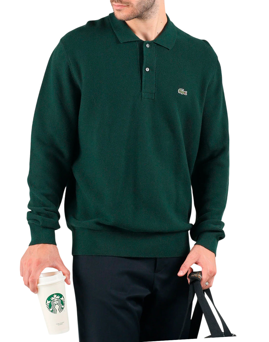 Lacoste Polo maniche lunghe da Uomo Lacoste, colore Verde Verde