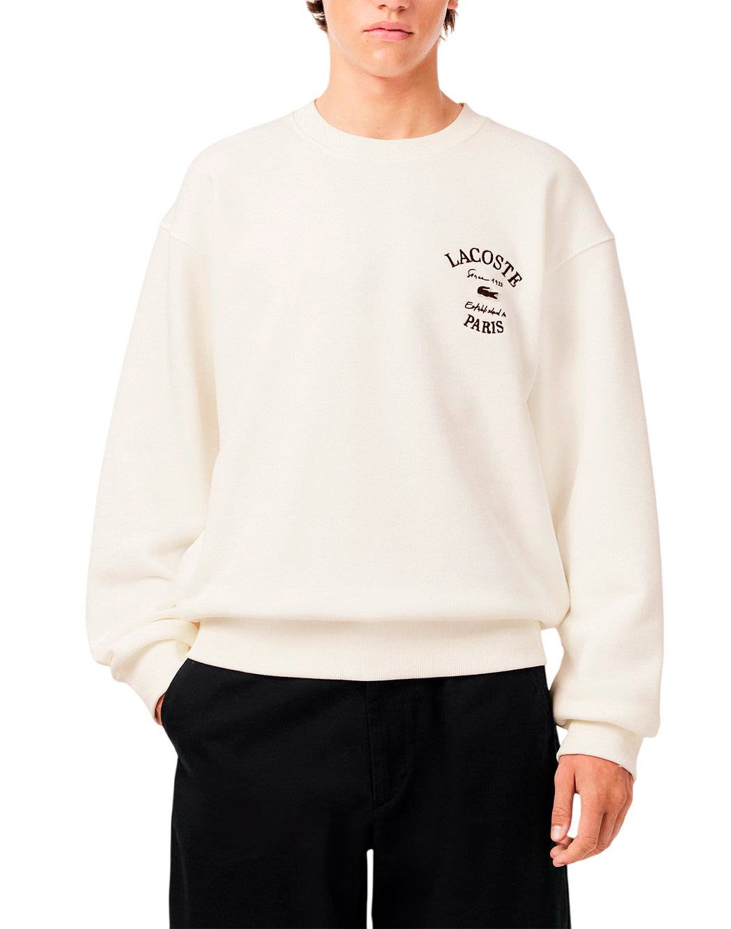 Lacoste Felpe girocollo da Uomo Lacoste, colore Bianco Bianco