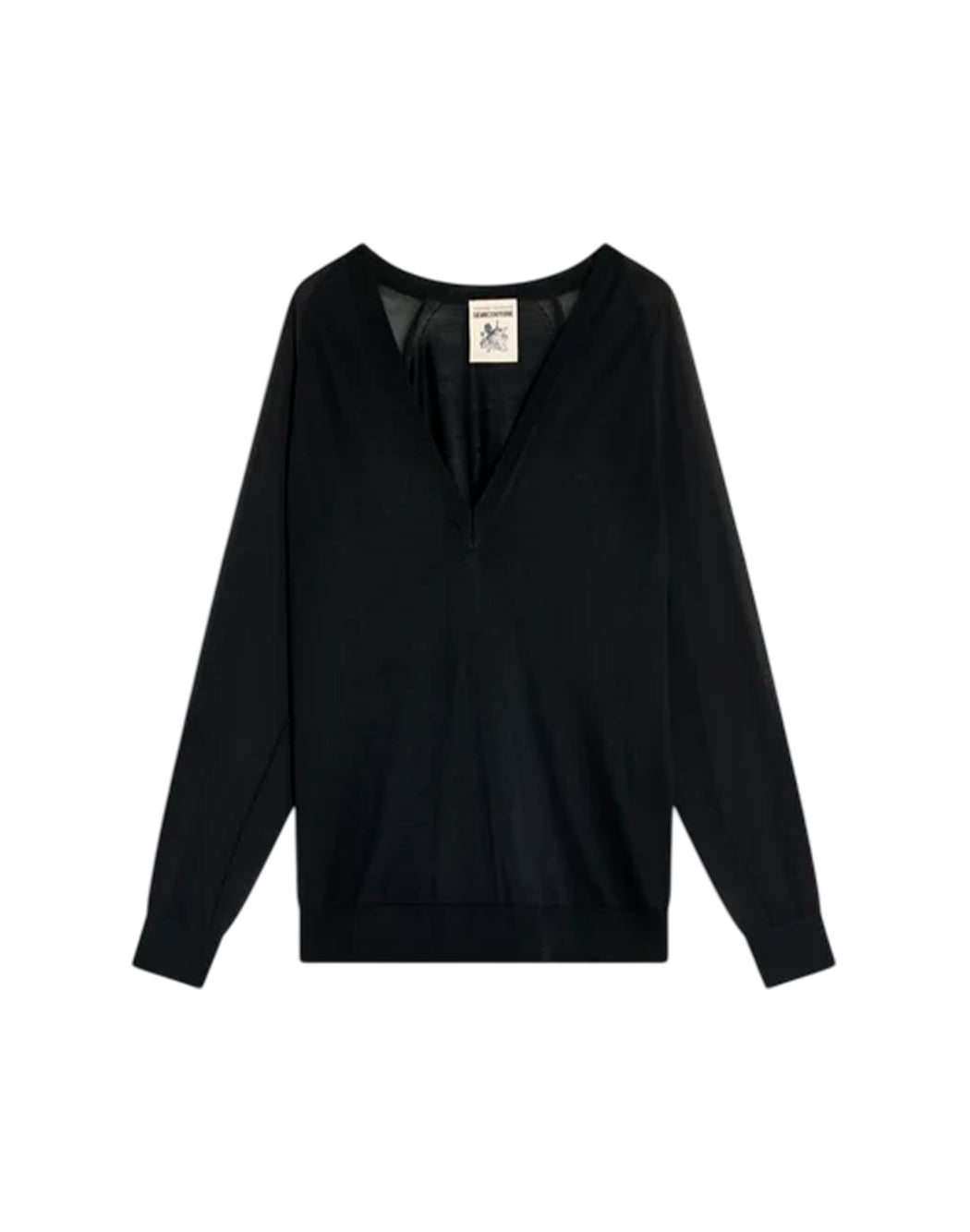 Semi-couture Maglie scollo a v da Donna Semi-couture, colore Nero Nero