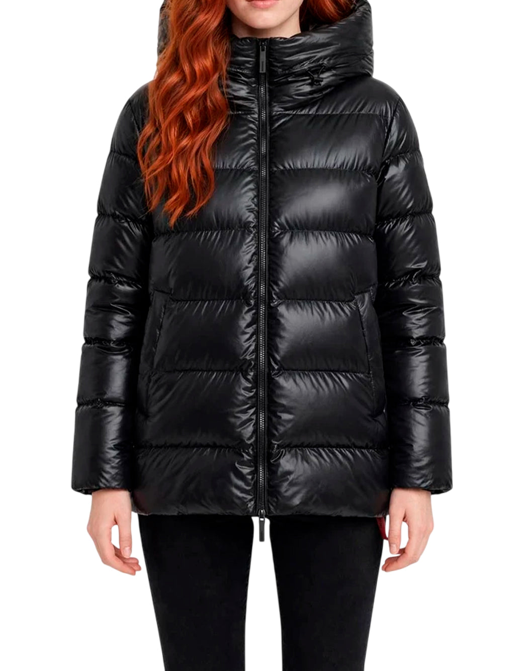 After Label Piumini corti da Donna After label, colore Nero Nero