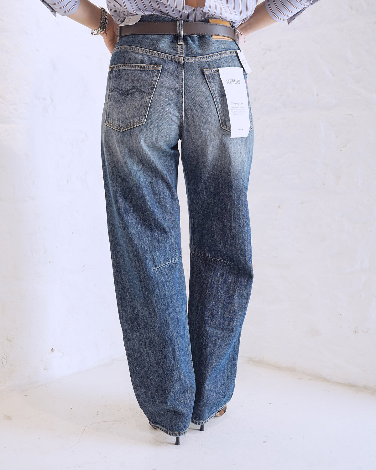 Replay Jeans a vita alta da Donna Replay, colore Blu Blu