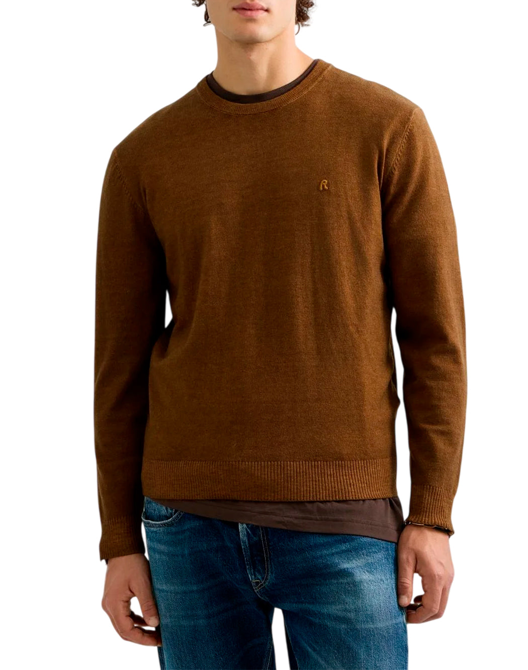 Replay Maglie girocollo da Uomo Replay, colore Marrone Marrone