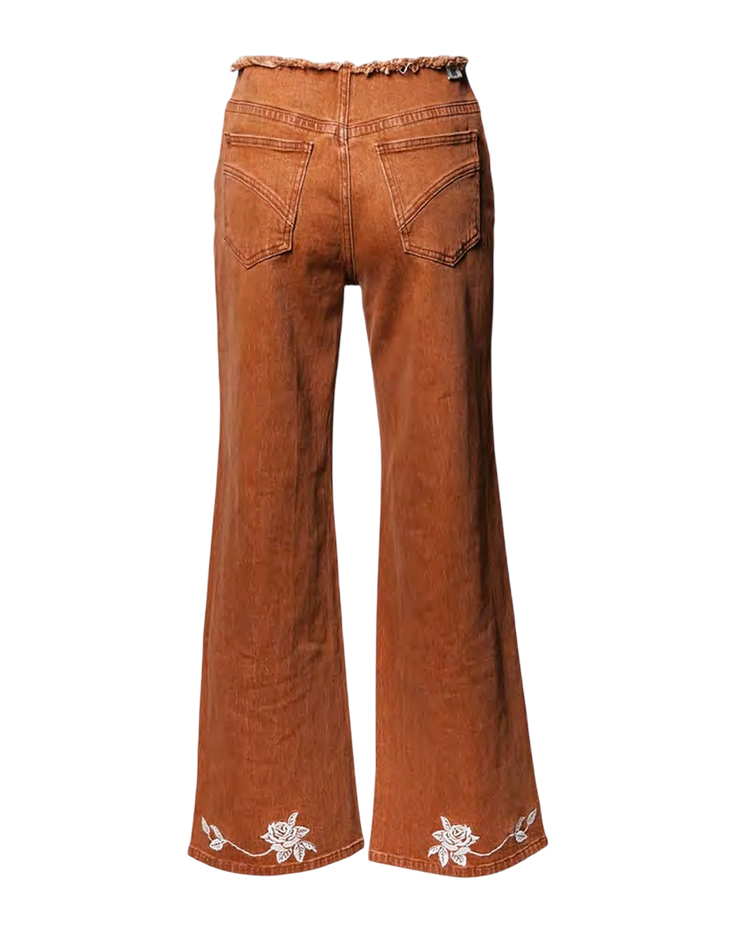Amosa Jeans a vita alta da Donna Amosa, colore Marrone Marrone