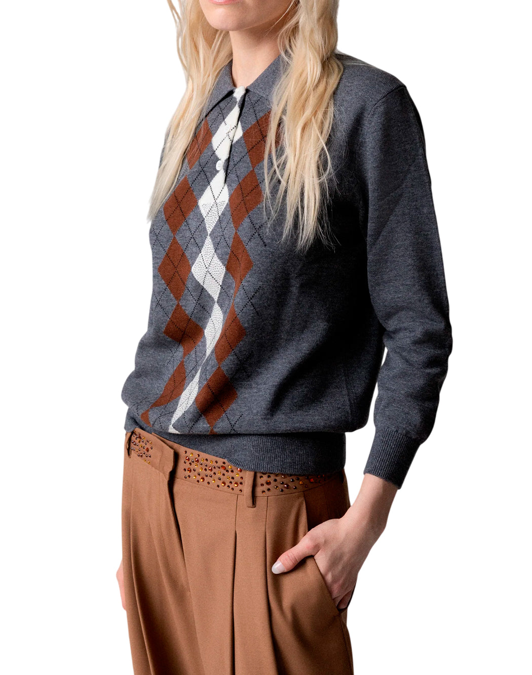 Odi Et Amo Polo maniche lunghe da Donna Odi et amo, colore Grigio Grigio