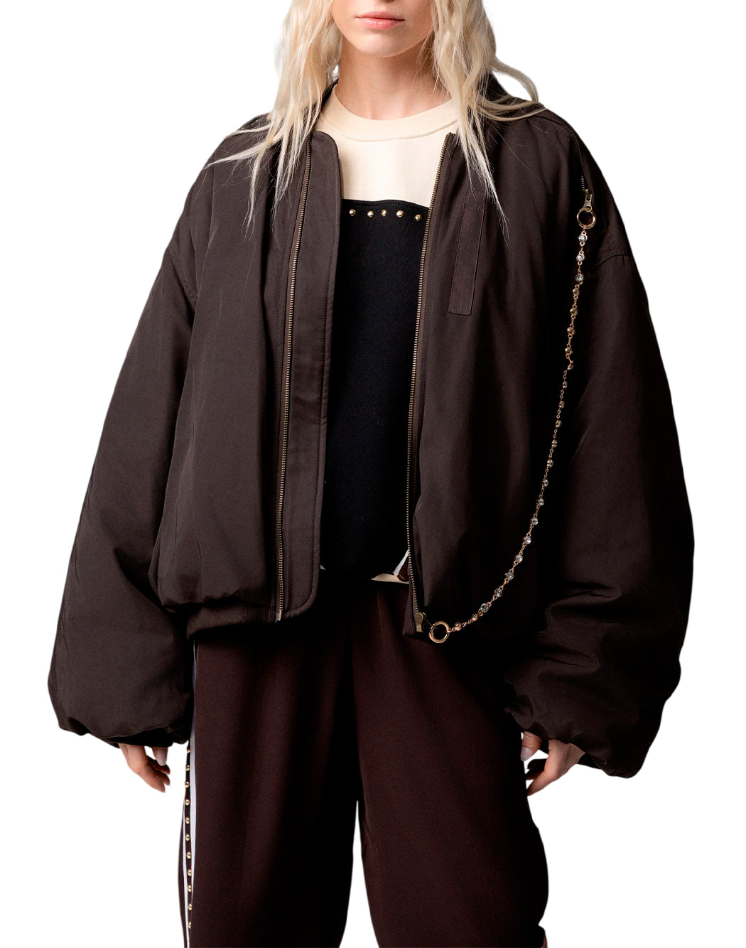 Odi Et Amo Bomber da Donna Odi et amo, colore Marrone Marrone