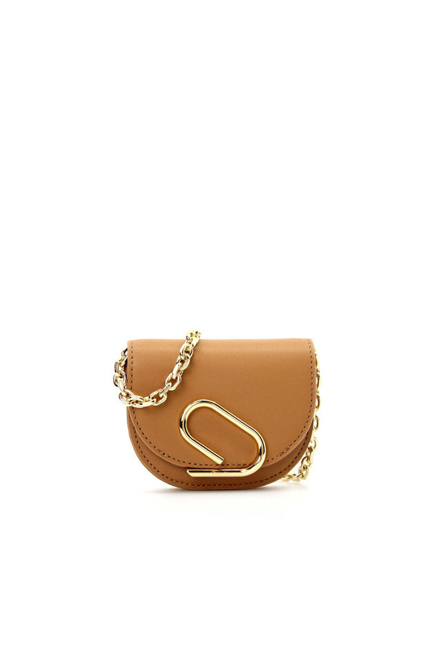 "Phillip Lim BORSA "ALIX MINI" CARDCASE CON TRACOLLA A CATENA Marrone"