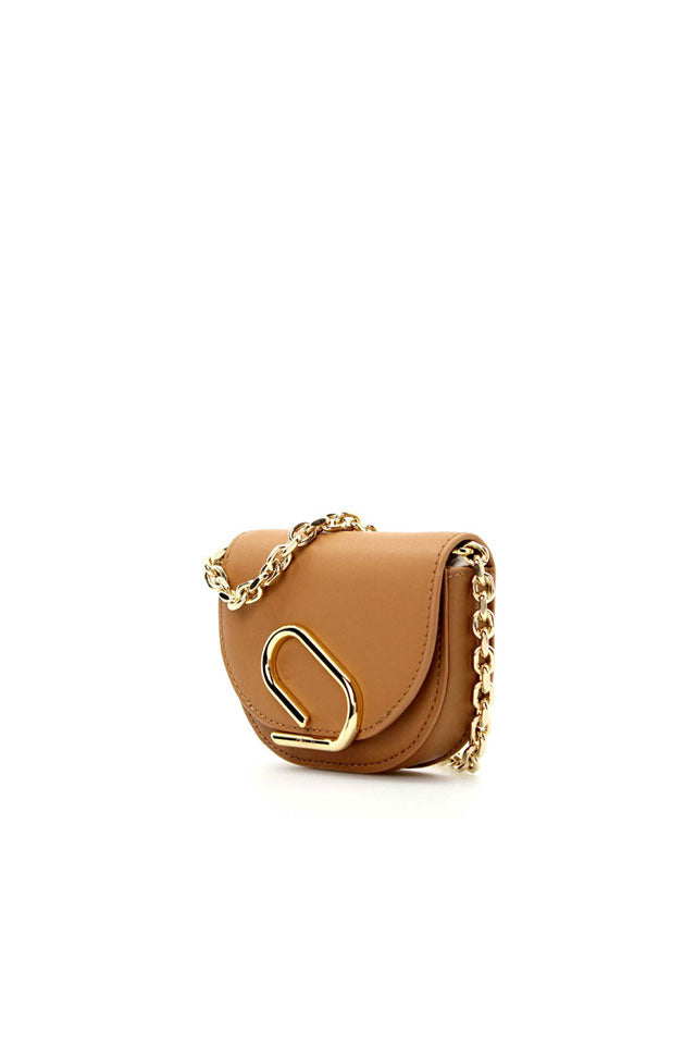 "Phillip Lim BORSA "ALIX MINI" CARDCASE CON TRACOLLA A CATENA Marrone"