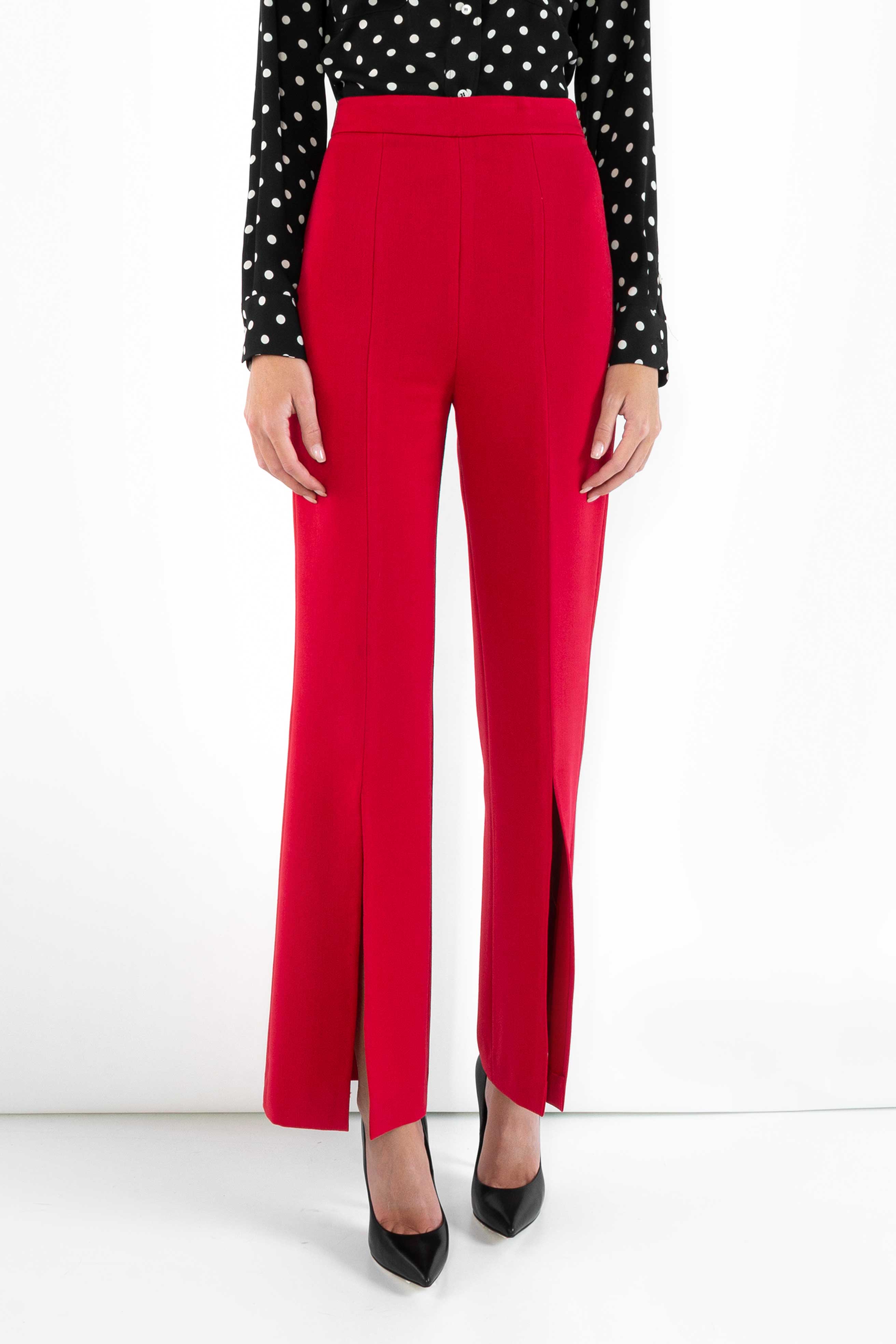 PANTALONE ROSSO CON SPACCHI