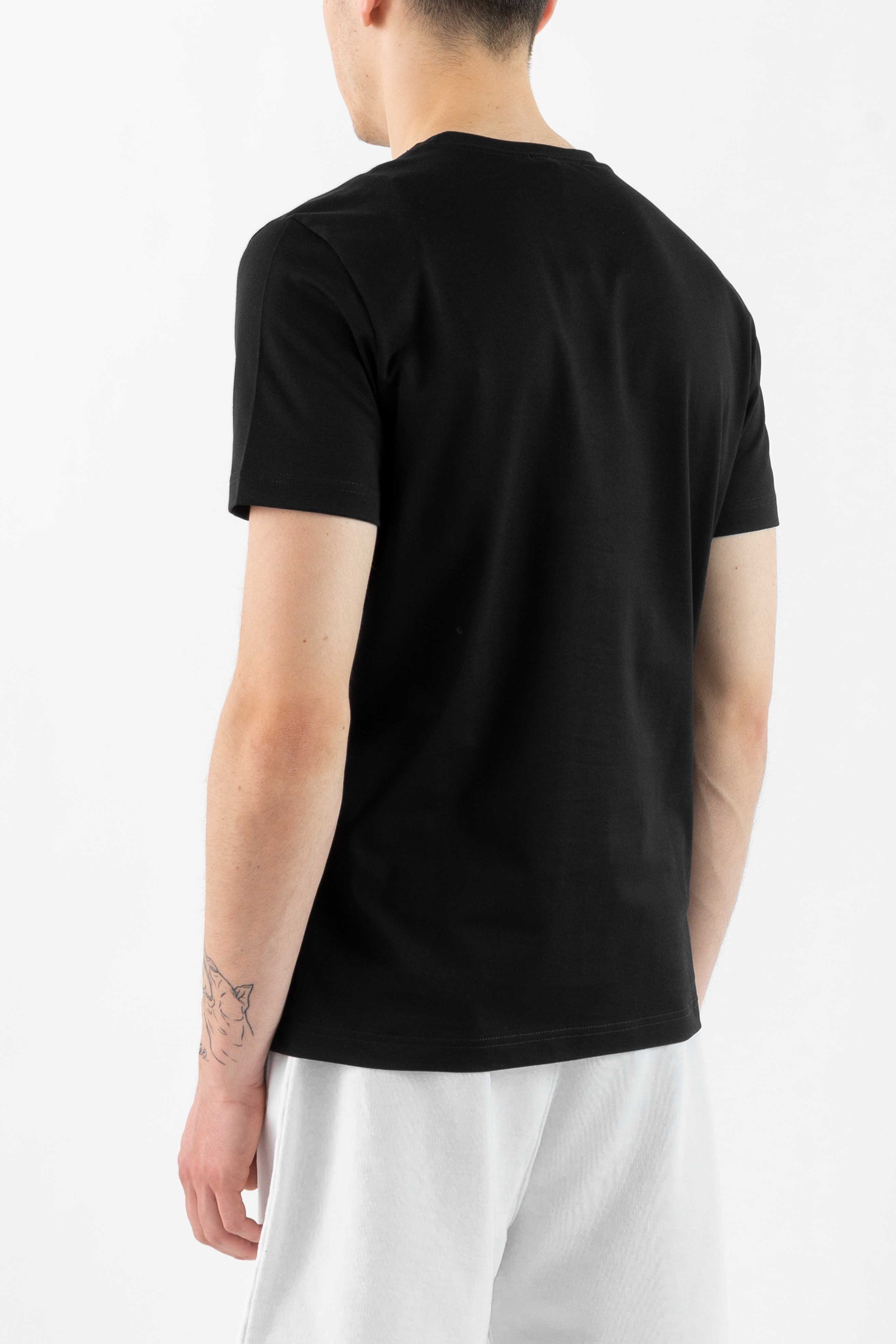 Dondup T-SHIRT TINTA UNITA CON MINI LOGO Nero